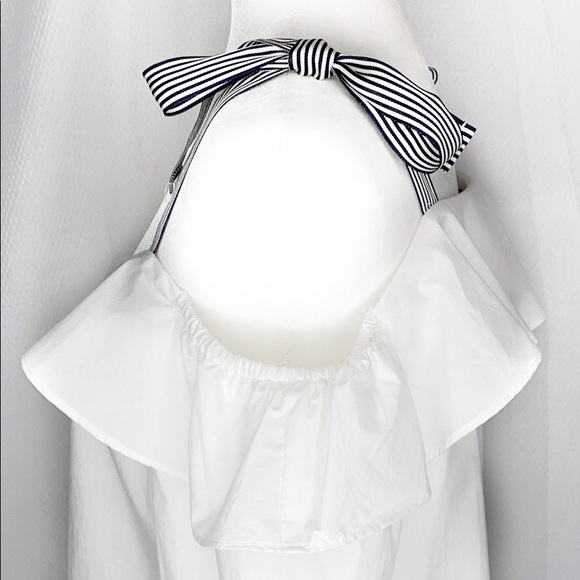 J.Crew Off The Shoulder White Button up bl… M - Picture 4 of 8